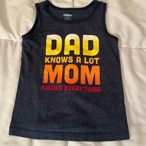 ⭐️ $1 if bundled - 3T GARANIMALS Gray Tank Top Dad Knows A lot Mom Knows ..